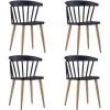 Chaises De Salle à Manger Plastique Et Acier 4 Pcs Noir VidaXL -banc et tabouret Soldes Boutique 13951604 1