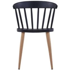 Chaises De Salle à Manger Plastique Et Acier 4 Pcs Noir VidaXL 8 Chaises De Salle à Manger Plastique Et Acier 4 Pcs Noir VidaXL -banc et tabouret Soldes Boutique 13951604 2