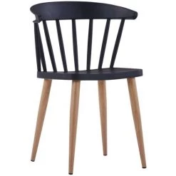 Chaises De Salle à Manger Plastique Et Acier 4 Pcs Noir VidaXL 9 Chaises De Salle à Manger Plastique Et Acier 4 Pcs Noir VidaXL -banc et tabouret Soldes Boutique 13951604 3