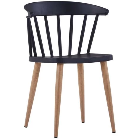 Chaises De Salle à Manger Plastique Et Acier 4 Pcs Noir VidaXL 5 Chaises De Salle à Manger Plastique Et Acier 4 Pcs Noir VidaXL – Image 3