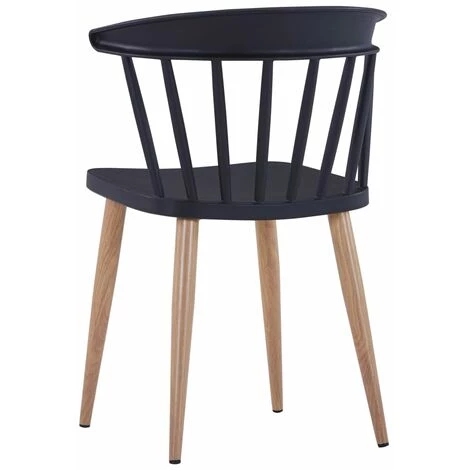 Chaises De Salle à Manger Plastique Et Acier 4 Pcs Noir VidaXL 7 Chaises De Salle à Manger Plastique Et Acier 4 Pcs Noir VidaXL – Image 5