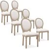INTENSEDECO Lot De 6 Chaises Médaillon Louis XVI Tissu Beige - Beige -banc et tabouret Soldes Boutique 13975065 1