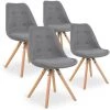 INTENSEDECO Lot De 4 Chaises Scandinaves Frida Tissu Gris - Gris -banc et tabouret Soldes Boutique 13975132 1