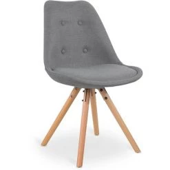 INTENSEDECO Lot De 4 Chaises Scandinaves Frida Tissu Gris - Gris 7 INTENSEDECO Lot De 4 Chaises Scandinaves Frida Tissu Gris - Gris -banc et tabouret Soldes Boutique 13975132 2