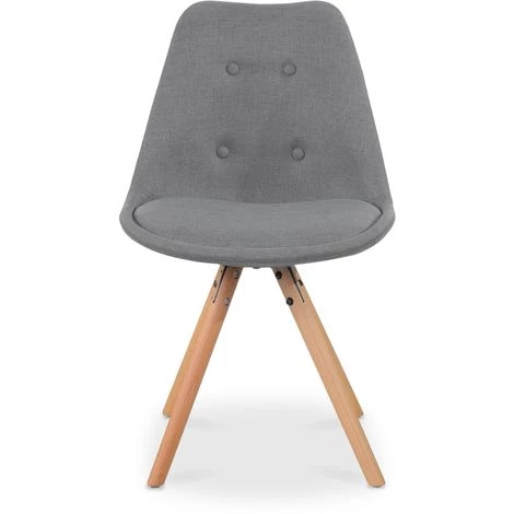 INTENSEDECO Lot De 4 Chaises Scandinaves Frida Tissu Gris - Gris 5 INTENSEDECO Lot De 4 Chaises Scandinaves Frida Tissu Gris - Gris – Image 3