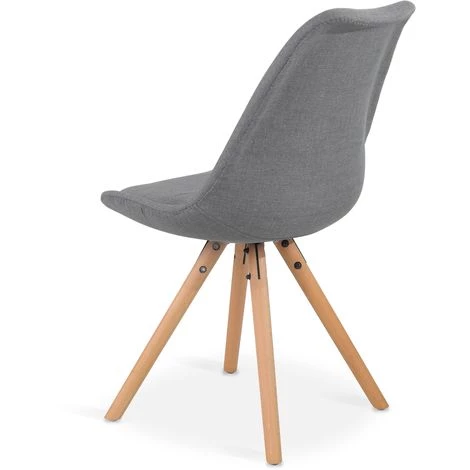 INTENSEDECO Lot De 4 Chaises Scandinaves Frida Tissu Gris - Gris 6 INTENSEDECO Lot De 4 Chaises Scandinaves Frida Tissu Gris - Gris – Image 4