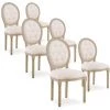 INTENSEDECO Lot De 6 Chaises Médaillon Capitonnées Louis XVI Tissu Beige - Beige -banc et tabouret Soldes Boutique 13975176 1