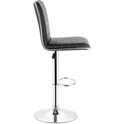 OOBEST Lot De 4 Chaises De Bar Pied En Métal Pivotantes Et Réglables En Hauteur 55 Cm - 75 Cm Noir -banc et tabouret Soldes Boutique 13976303 3