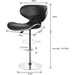 OOBEST LOT DE 6 TABOURET DE BAR BISTROT NOIR HAUTE QUALITé -banc et tabouret Soldes Boutique 14007766 5