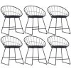 VidaXL Chaises De Salle à Manger Similicuir Acier Noir 6 Pcs - Noir
