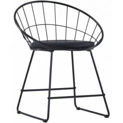 VidaXL Chaises De Salle à Manger Similicuir Acier Noir 6 Pcs - Noir -banc et tabouret Soldes Boutique 14017793 3