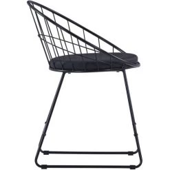 VidaXL Chaises De Salle à Manger Similicuir Acier Noir 6 Pcs - Noir -banc et tabouret Soldes Boutique 14017793 4