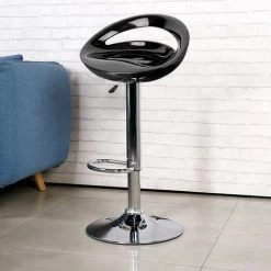 OOBEST Tabouret De Bar Lot De 2 En Plastique ABS, Hauteur Réglables Sur Poignée 81 -101 Cm, Noir -banc et tabouret Soldes Boutique 14053369 4