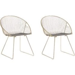 BELIANI Lot De 2 Chaises Dorées - Doré