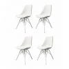 MEUBLETMOI Lot 4 Chaises Blanches En Métal Style Scandinave - TOMY - Blanc 2 MEUBLETMOI Lot 4 Chaises Blanches En Métal Style Scandinave - TOMY - Blanc -banc et tabouret Soldes Boutique 14160834 1