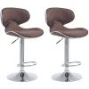 CLP Lot De 2 Tabourets De Bar Las Vegas V2 En Tissu Marron Chrome -banc et tabouret Soldes Boutique 14165531 1