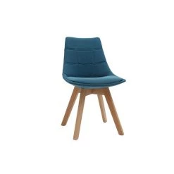 MILIBOO & STÉPHANE PLAZA Chaises Scandinaves En Tissu Cassé Bois (lot De 2) MATILDE - Bleu Canard - Bleu Canard -banc et tabouret Soldes Boutique 14176311 3