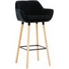 CLP Tabouret De Bar Grant En Velours Noir -banc et tabouret Soldes Boutique 14195576 1