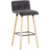 CLP Tabouret De Bar Lincoln En Velours Gris -banc et tabouret Soldes Boutique 14195581 1
