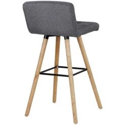 OOBEST Lot De Bar 2 Tabourets De Bar En Bois Hêtre Massif - Revêtement Tissu - Scandinave - L 42 X P 49 Cm - Gris 10 OOBEST Lot De Bar 2 Tabourets De Bar En Bois Hêtre Massif - Revêtement Tissu - Scandinave - L 42 X P 49 Cm - Gris -banc et tabouret Soldes Boutique 14218732 4