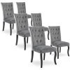 INTENSEDECO Lot De 6 Chaises Capitonnées Chaza Velours Gris - Gris