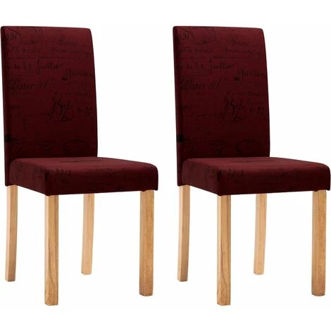Chaises De Salle à Manger Tissu Rouge Bordeaux 2 Pcs VidaXL 4 Chaises De Salle à Manger Tissu Rouge Bordeaux 2 Pcs VidaXL – Image 2