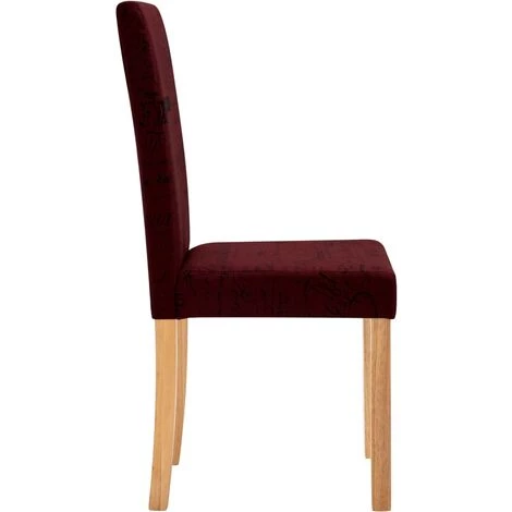 Chaises De Salle à Manger Tissu Rouge Bordeaux 2 Pcs VidaXL 7 Chaises De Salle à Manger Tissu Rouge Bordeaux 2 Pcs VidaXL – Image 5