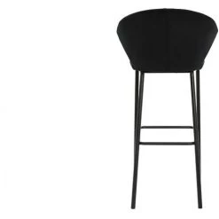 MILIBOO & STÉPHANE PLAZA Tabouret De Bar Design Velours 75cm DALLY - Noir Velours - Noir Velours -banc et tabouret Soldes Boutique 14309123 4