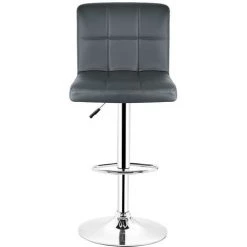 OOBEST Tabouret De Bar Lot De 2 Chaise De Bar Pivotant Et Réglable - Gris -banc et tabouret Soldes Boutique 14454344 4