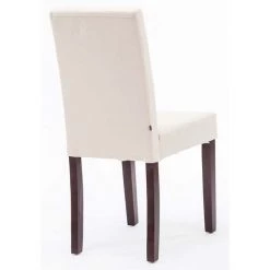 CLP Chaise De Salle à Manger Ina En Tissu Avec Pieds En Bois Beige Cappuccino -banc et tabouret Soldes Boutique 14774874 3