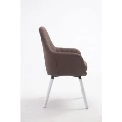 CLP Chaise De Salle à Manger Florian En Tissu Avec Piètement En Bois De Hêtre Ou De Chêne Marron Blanc (chêne) -banc et tabouret Soldes Boutique 14776921 3