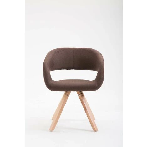 CLP Chaise De Salle à Manger Suez Tissu Marron Nature 4 CLP Chaise De Salle à Manger Suez Tissu Marron Nature – Image 2
