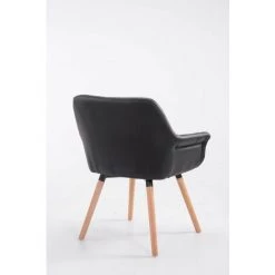 CLP Chaise De Salle à Manger Cassidy Similicuir Noir Nature -banc et tabouret Soldes Boutique 14779532 4