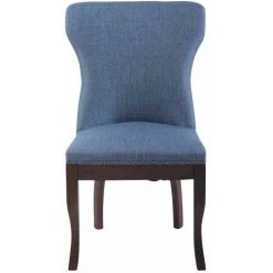 CLP Chaise De Salle à Manger Windsor Tissu Bleu -banc et tabouret Soldes Boutique 14781613 2