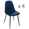ATMOSPHERA Lot De 4 - Chaise Nokas - Pied En Métal - 86 X 45 X 51 - Bleu Foncé