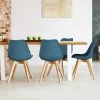 IDMARKET Lot De 4 Chaises SARA Bleu Canard Pour Salle à Manger - Bleu -banc et tabouret Soldes Boutique 14930207 1