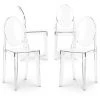 PRIVATEFLOOR X4 Chaise à Manger Victoria Queen Design Transparent Transparent - PC, Plastique - Transparent -banc et tabouret Soldes Boutique 15020622 1