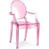 PRIVATEFLOOR Fauteuil Louis XiV Design Transparent Rose Transparent - PC, Plastique - Rose Transparent -banc et tabouret Soldes Boutique 15020645 1