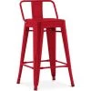 PRIVATEFLOOR Tabouret Stylix Avec Petit Dossier - 60cm Rouge - Fer, Metal - Rouge -banc et tabouret Soldes Boutique 15021867 1