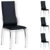 IDIMEX Lot De 4 Chaises De Salle à Manger DORIS Piètement Chromé Revêtement Synthétique Noir - Noir -banc et tabouret Soldes Boutique 15069717 1