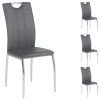 IDIMEX Lot De 4 Chaises APOLLO Assise Synthétique Gris - Gris