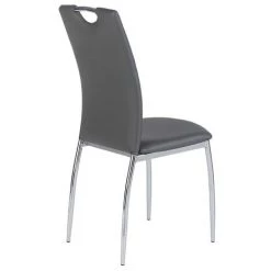 IDIMEX Lot De 4 Chaises APOLLO Assise Synthétique Gris - Gris -banc et tabouret Soldes Boutique 15069726 3