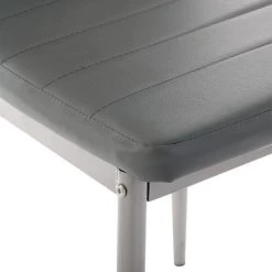 IDIMEX Lot De 4 Chaises De Salle à Manger NATHALIE Piètement Métallique Couleur Aluminium Revêtement Synthétique Gris - Gris -banc et tabouret Soldes Boutique 15069741 4