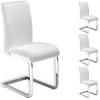 IDIMEX Lot De 4 Chaises De Salle à Manger LETICIA Piètement Chromé Et Revêtement Synthétique Blanc - Blanc -banc et tabouret Soldes Boutique 15069751 1