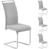IDIMEX Lot De 4 Chaises De Salle à Manger Ou Cuisine ERICA Avec Assise Rembourrée Poignée Et Piètement Chromé, Revêtement Tissu Gris Clair - Gris Clair -banc et tabouret Soldes Boutique 15070864 1