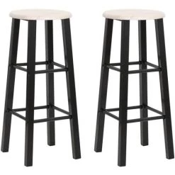 Tabourets De Bar 2 Pcs MDF Noir VidaXL