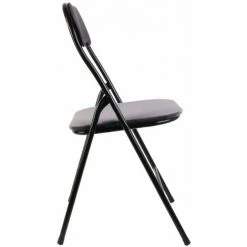 THE HOME DECO FACTORY Chaise Pliable En Velours Vintage Ecken - 44 X 45 X 79 - Gris -banc et tabouret Soldes Boutique 15105269 3