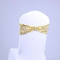 ASUPERMALL Bandes De Cravate Dos Ruban Pour Chaise, Pour Le Mariage Et Fete, Or -banc et tabouret Soldes Boutique 15116622 5