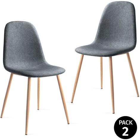 Mc Haus - Pack 2 Chaises ELVA Design Nordic Salle Manger 46x43x86cm Grise Marengo 3 Mc Haus - Pack 2 Chaises ELVA Design Nordic Salle Manger 46x43x86cm Grise Marengo