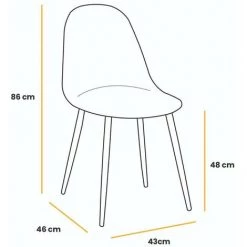 Mc Haus - Pack 2 Chaises ELVA Design Nordic Salle Manger 46x43x86cm Grise Marengo 11 Mc Haus - Pack 2 Chaises ELVA Design Nordic Salle Manger 46x43x86cm Grise Marengo -banc et tabouret Soldes Boutique 15281774 5